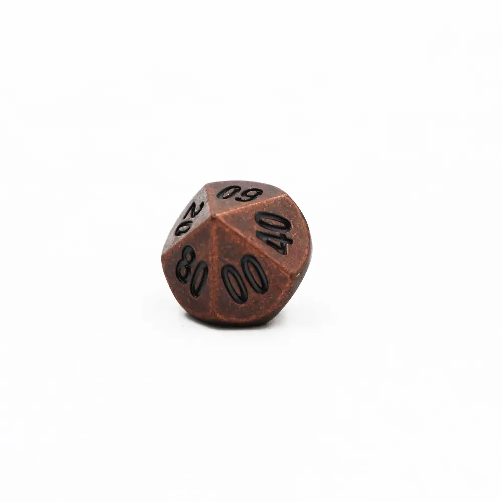 1pcs D10 (00-90) Polyhedron RPG Dice 10-sides Accessories Metal Dice DND Different Color Digital Game Dice