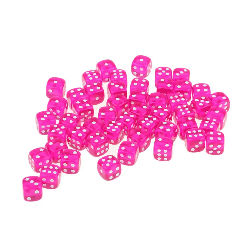 20pcs/pack Colors Acrylic Dice 12mm Transparent Round Corner High Quality Boutique Dots Game Dice