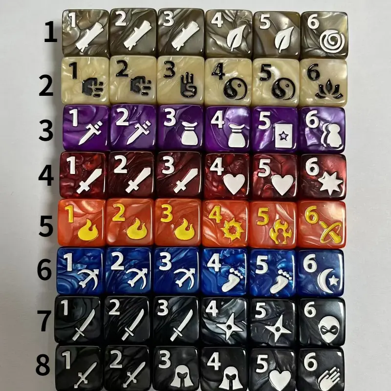 10Pcs/set New Foreign Trade Table Game Dice 16MM Pattern Suit Dice