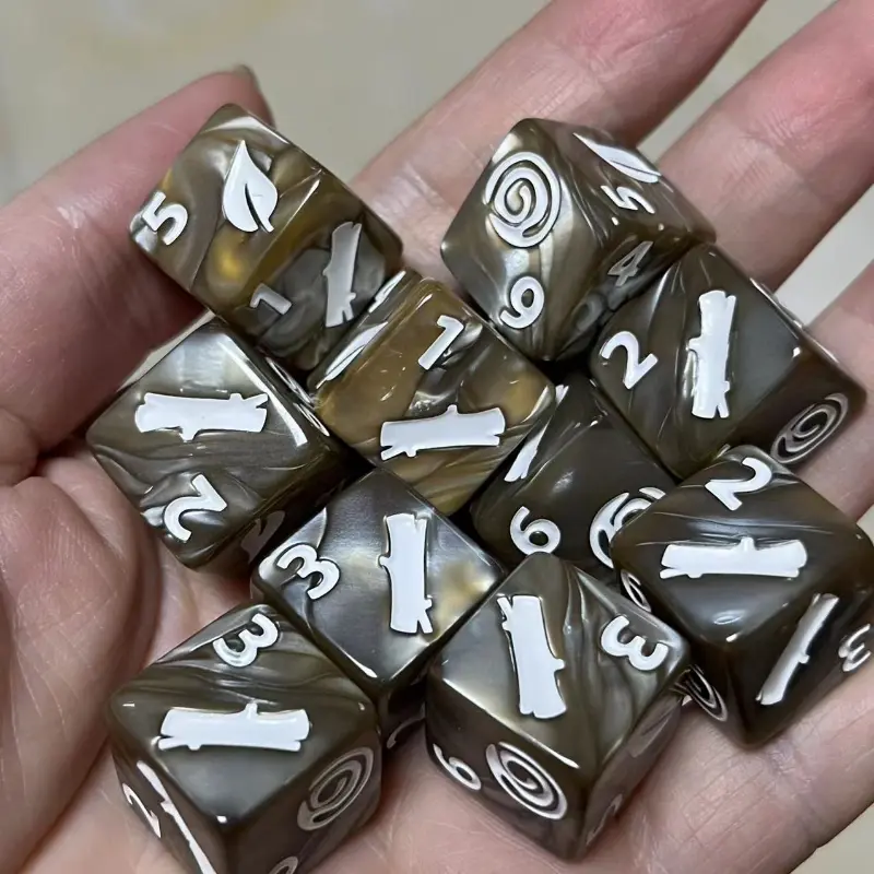 10Pcs/set New Foreign Trade Table Game Dice 16MM Pattern Suit Dice