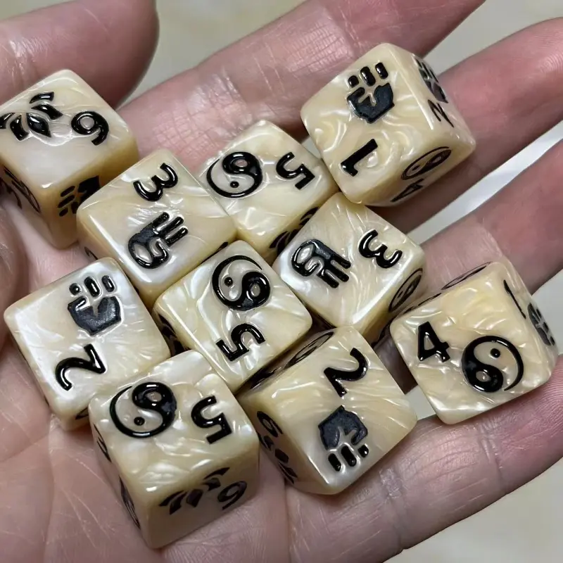 10Pcs/set New Foreign Trade Table Game Dice 16MM Pattern Suit Dice