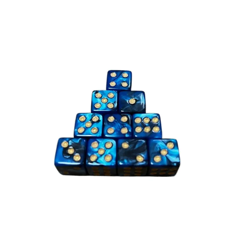 10Pcs/set Foreign Trade New Product Square Corner Dual Color Point Dice 12mm Game Color Dice