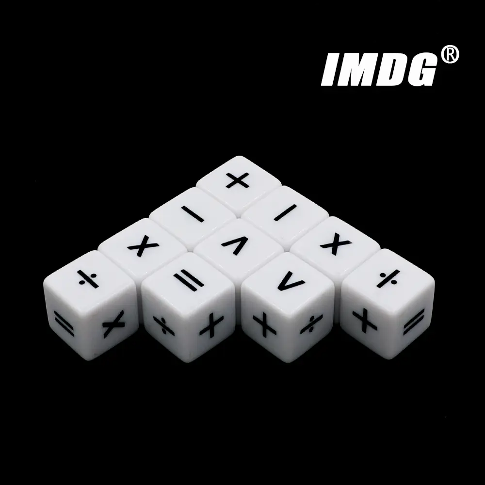 10pcs/Pack Acrylic Fraction Dice Symbol Auxiliary Teaching Tool Add Subtract Multiply Divide Mathematical Arithmetic Cube