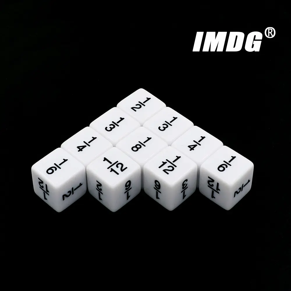 10pcs/Pack Acrylic Fraction Dice Symbol Auxiliary Teaching Tool Add Subtract Multiply Divide Mathematical Arithmetic Cube