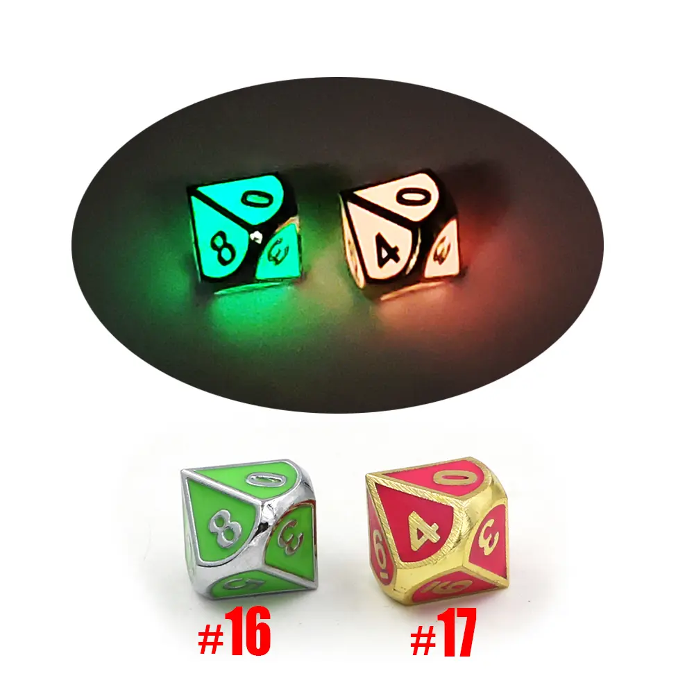 1pcs D10 (0-9) Polyhedron RPG Dice 10-sides Accessories Metal Dice Cubes Colorful Digital Game Dice