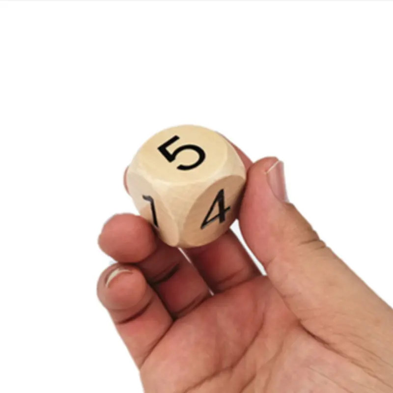 10Pcs/set New 3Cm Solid Wood Numbers Large Wooden Dice Children's Cognitive Aid Game Props Dice