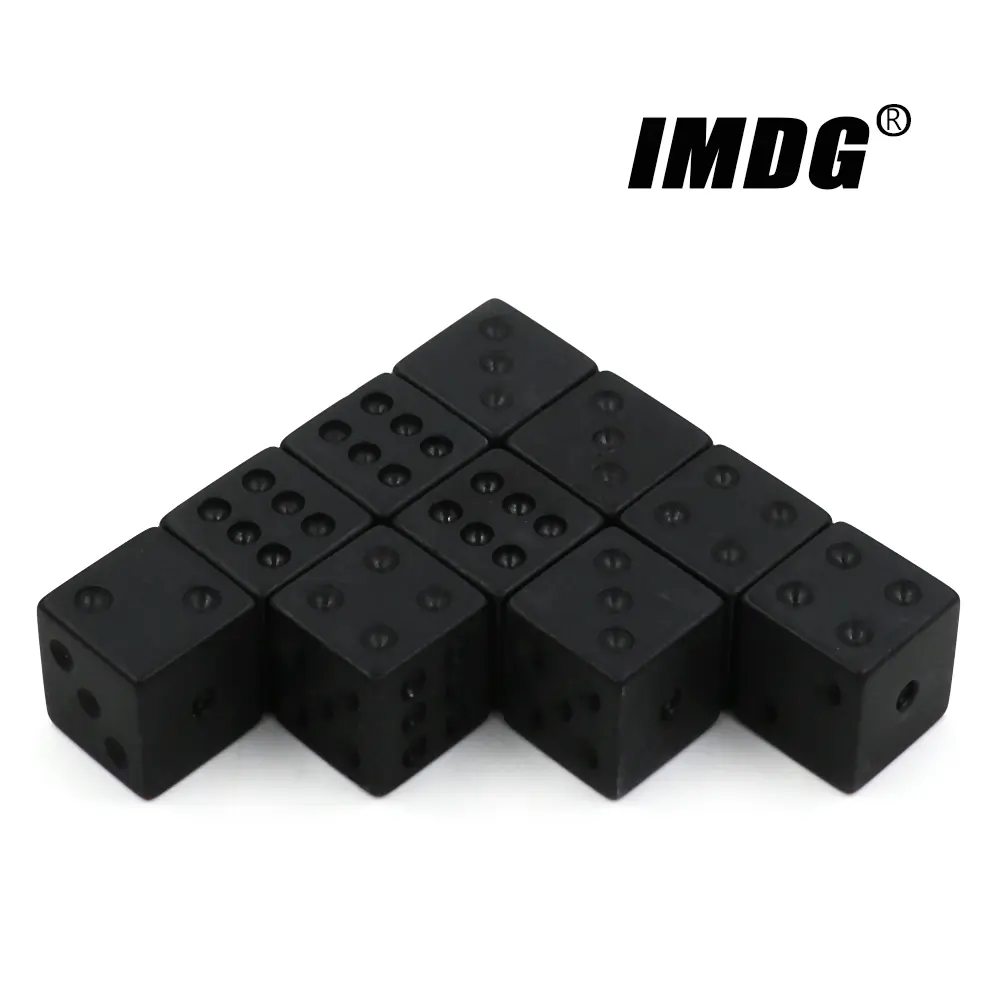 10pcs/set 16mm Non-printed Points Black Dice Right Angle Bar KTV Board Game Cube Running Group Accessories