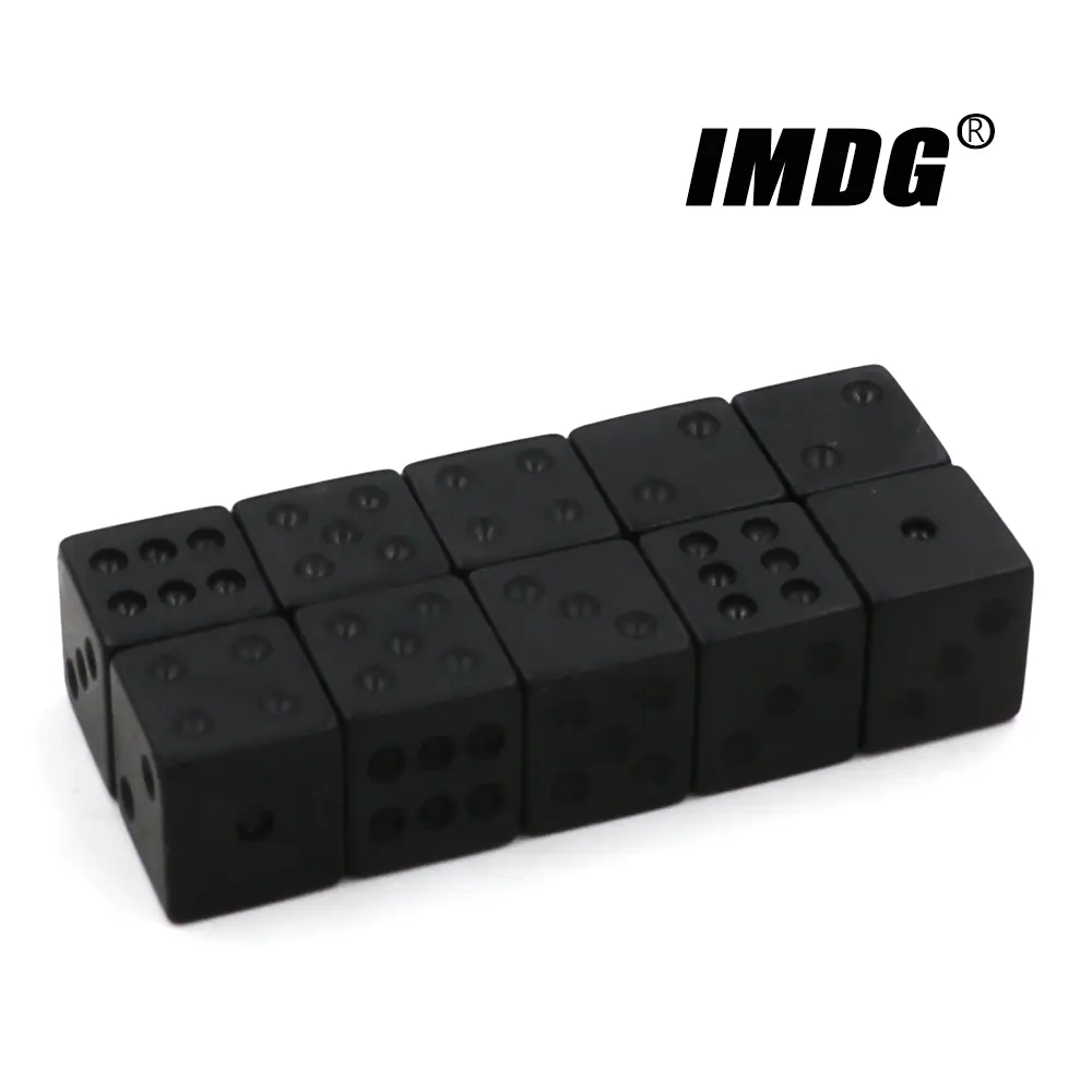 10pcs/set 16mm Non-printed Points Black Dice Right Angle Bar KTV Board Game Cube Running Group Accessories