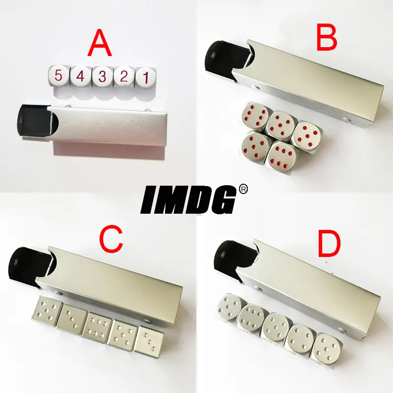 5pcs/set New Metal Dice 16mm Silver Round Corner High Quality Boutique Game Dice