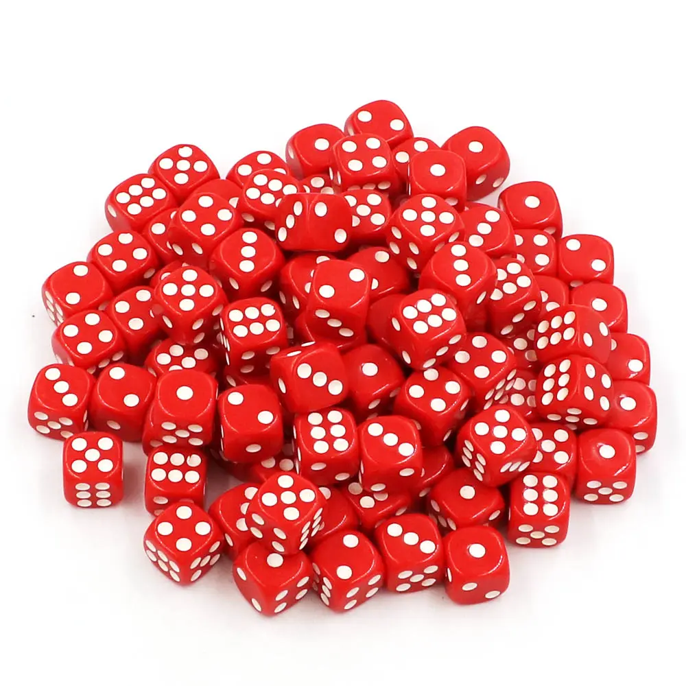 100pcs/Pack 14mm Acrylic Game Dice Accessories #14 Round Corner Cubes Colorful Dot Drinking Dice