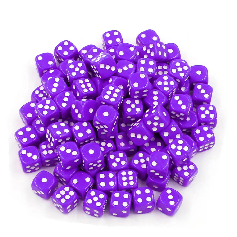 100pcs/Pack 14mm Acrylic Game Dice Accessories #14 Round Corner Cubes Colorful Dot Drinking Dice