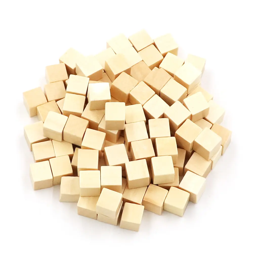 100pcs/set Wood Cubes Blocks Blank Dice DIY Tokens New Products 10mm Square Corner Color Board Game Cubes Early Education