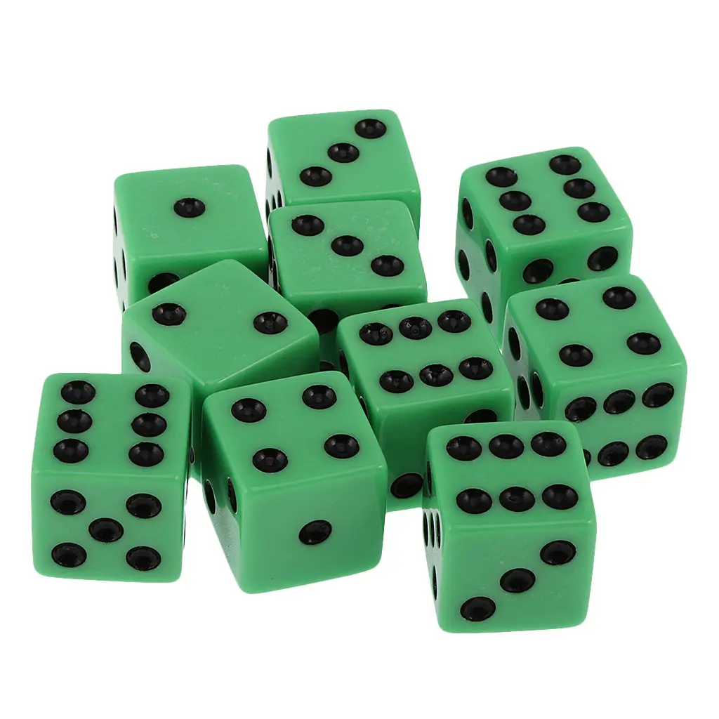10pcs/pack New Resin Dice Red 16mm Black Dot Square Corners High Quality Cubes Boutique Game Dice