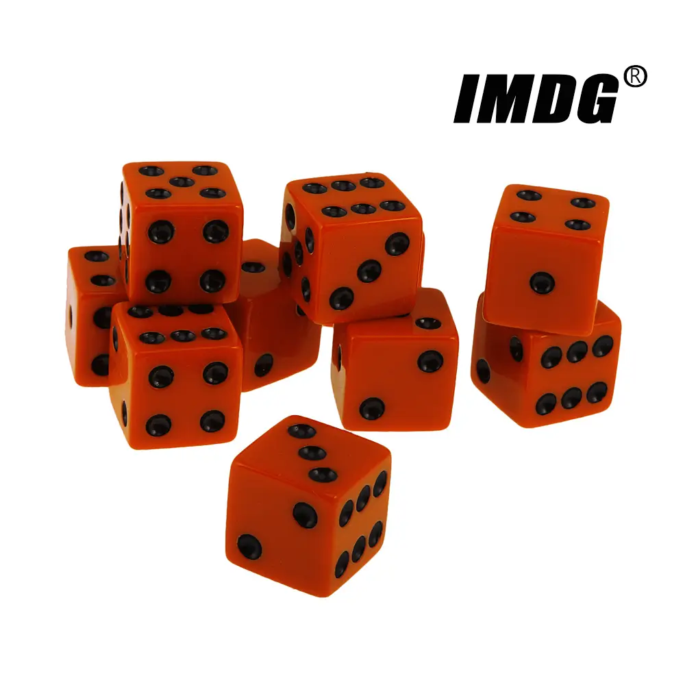 10pcs/pack New Resin Dice Red 16mm Black Dot Square Corners High Quality Cubes Boutique Game Dice
