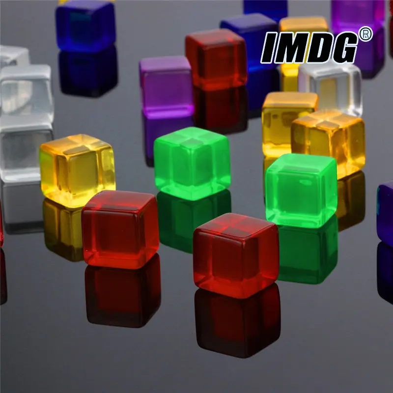 10Pcs/Pack 16mm Transparent Acrylic Blank Dice Cubes #16 Square Corner Teaching Props Mathematical Game Accessories