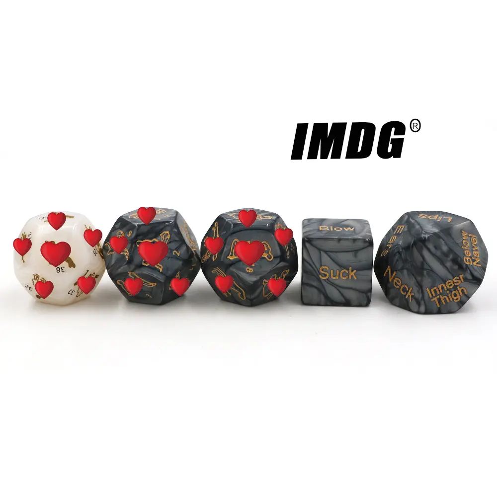 5pcs/set New Sexy Dice Polyhedron Acrylic Marbled patterns Multi-faceted Posture Fun Game Dice