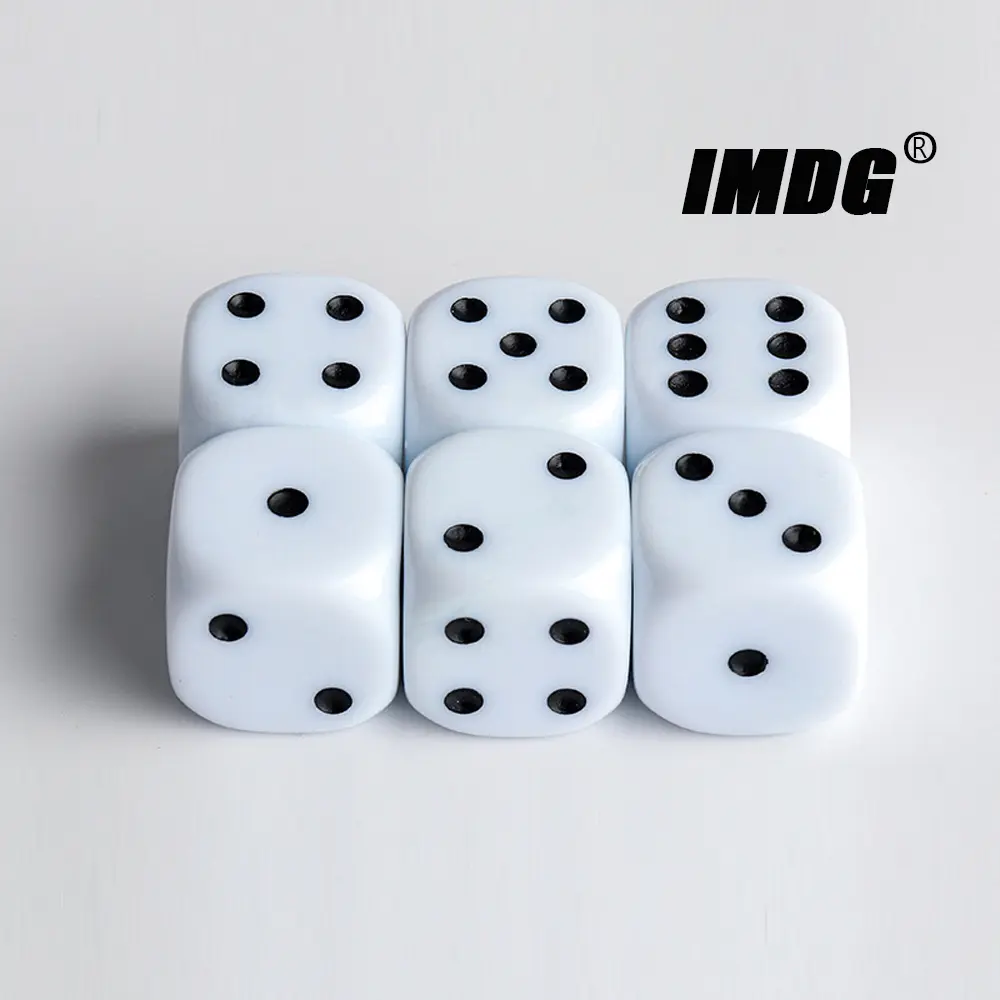 6pcs/pack New Acrylic Dice 25mm Red Black Round Corner High Quality Boutique Game Props Dice
