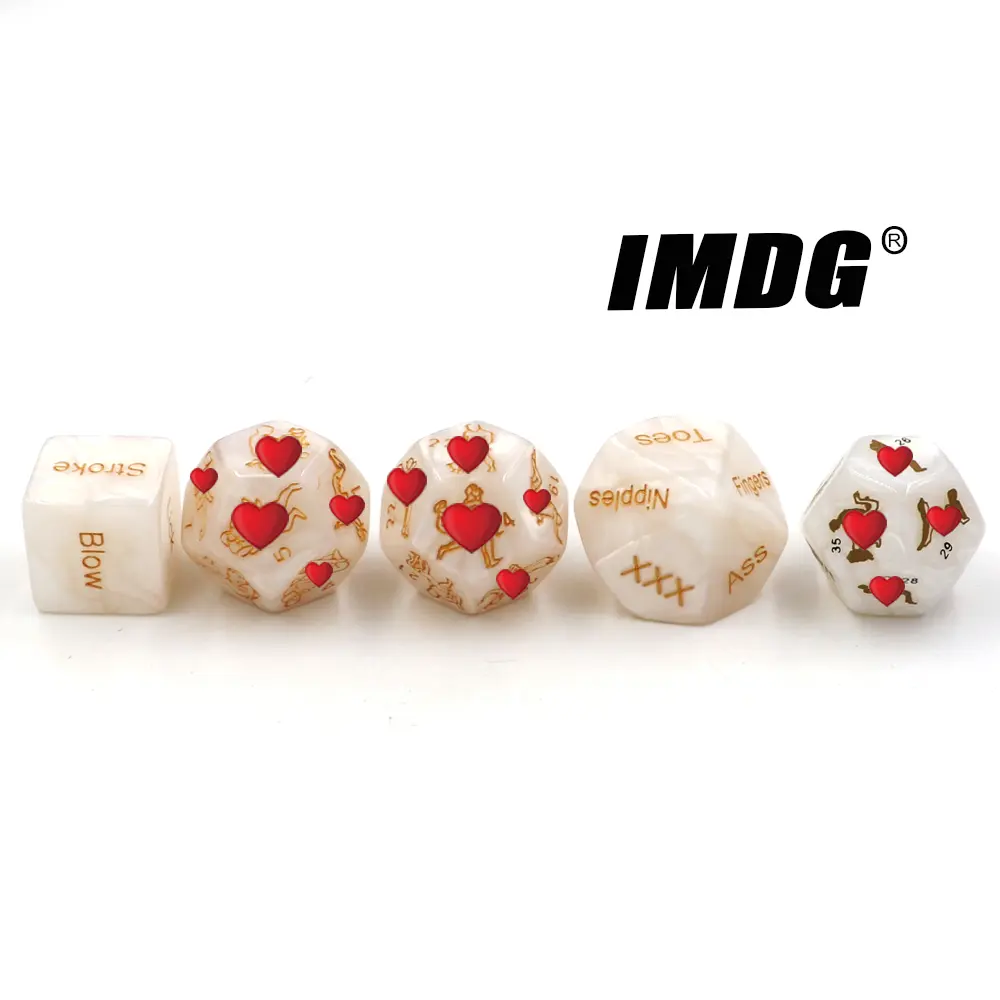 5pcs/set New Sexy Dice Polyhedron Acrylic Marbled patterns Multi-faceted Posture Fun Game Dice