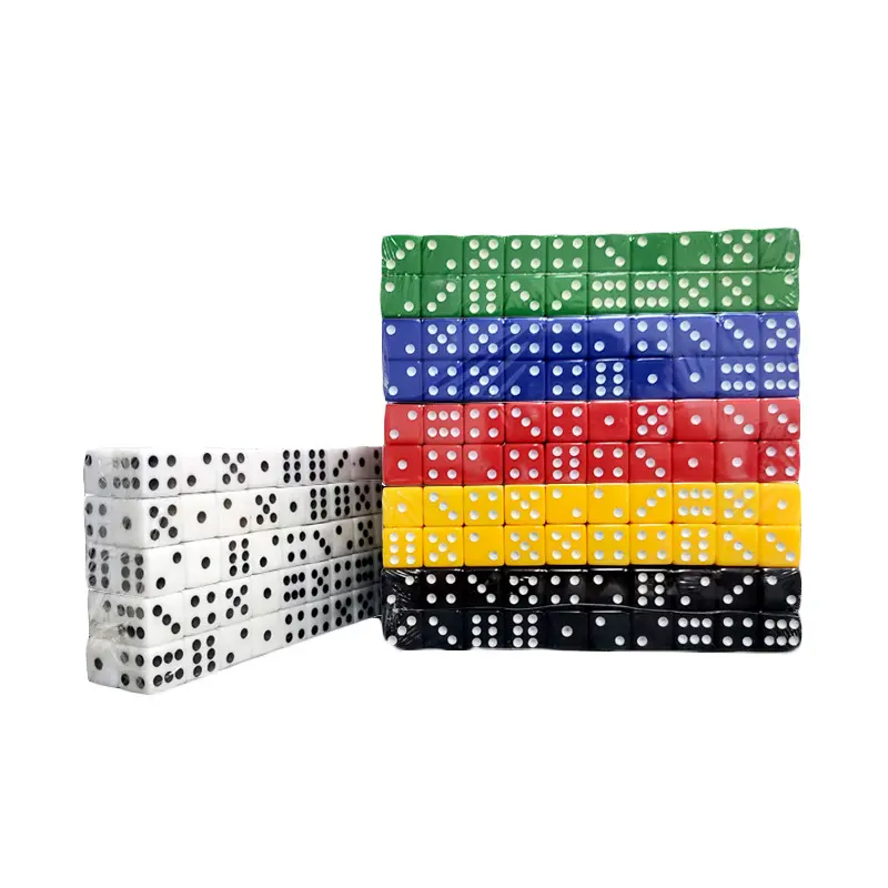 100Pcs/set 12mm Right Angle Solid Color Dice Acrylic Point Sieve Mahjong Ktv Bar Supplies Dice