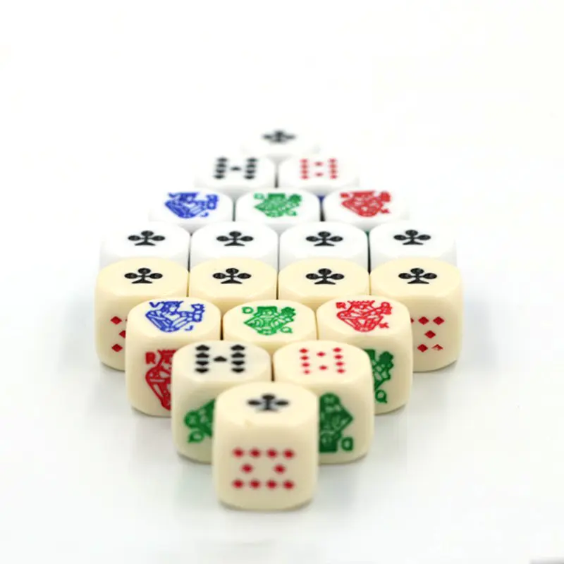 10pcs/pack Acrylic Carving Dice 16mm Tooth Yellow White #16 Round Corner High Quality Boutique Poker Dice