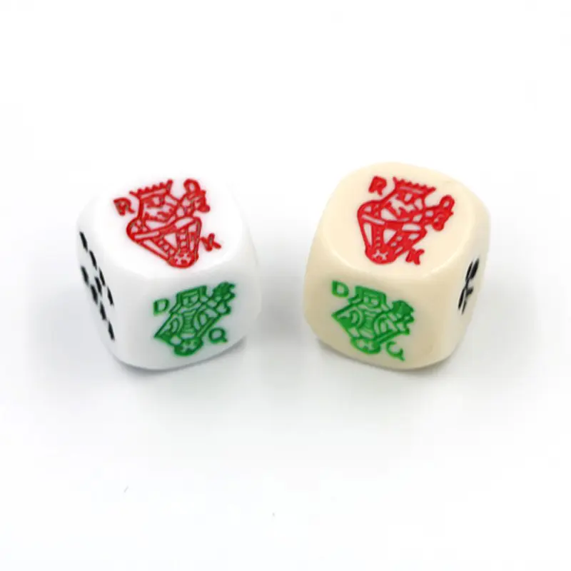 10pcs/pack Acrylic Carving Dice 16mm Tooth Yellow White #16 Round Corner High Quality Boutique Poker Dice