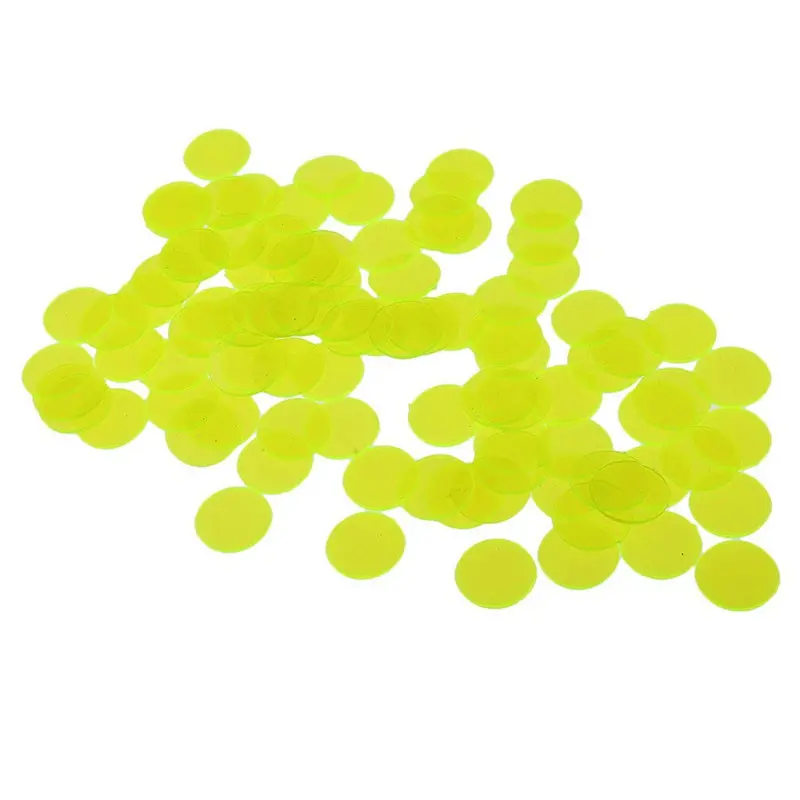 100Pcs/set 19mm Plastic Chips, Transparent Color Chips, Game Coins, Bingo Accessories