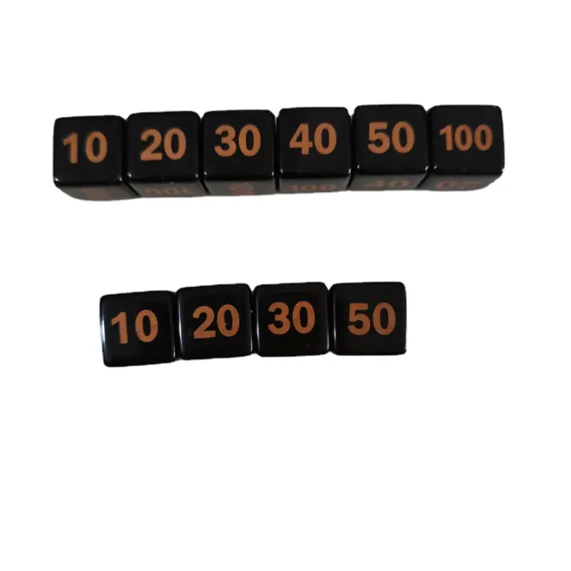 10Pcs/set 14mm Acrylic D6 Dice Blood Count Indicator 6 Sides 10 20 30 40 50 100