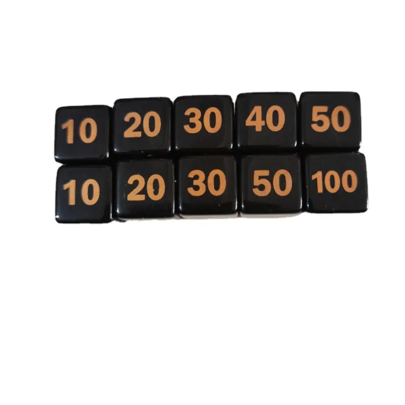 10Pcs/set 14mm Acrylic D6 Dice Blood Count Indicator 6 Sides 10 20 30 40 50 100