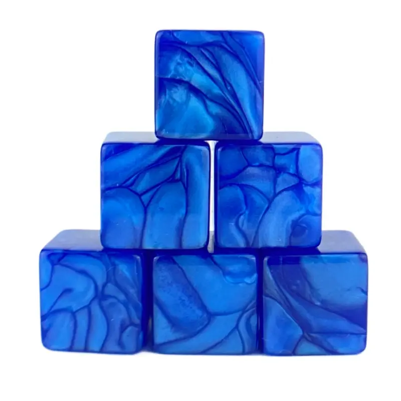 10Pcs/set Acrylic 16mm 6-sided Pearl Patterned Light Board with Square Corner Printable Pattern Creative DIY Dice