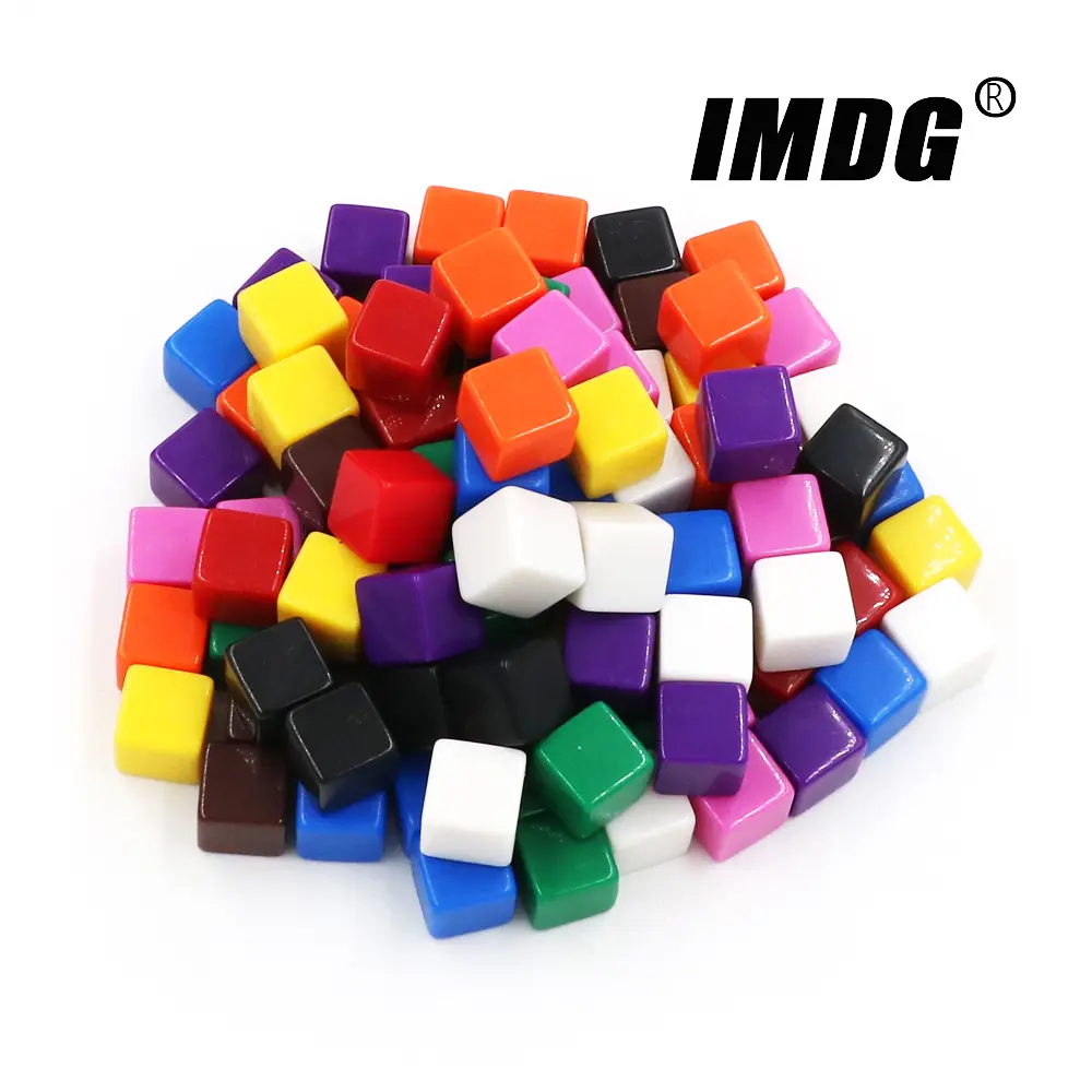 10pcs/pack Blank Dice New Colorful Acrylic 16mm Cubes Square Corner Teaching Props Game Accessories Mathematical Tools