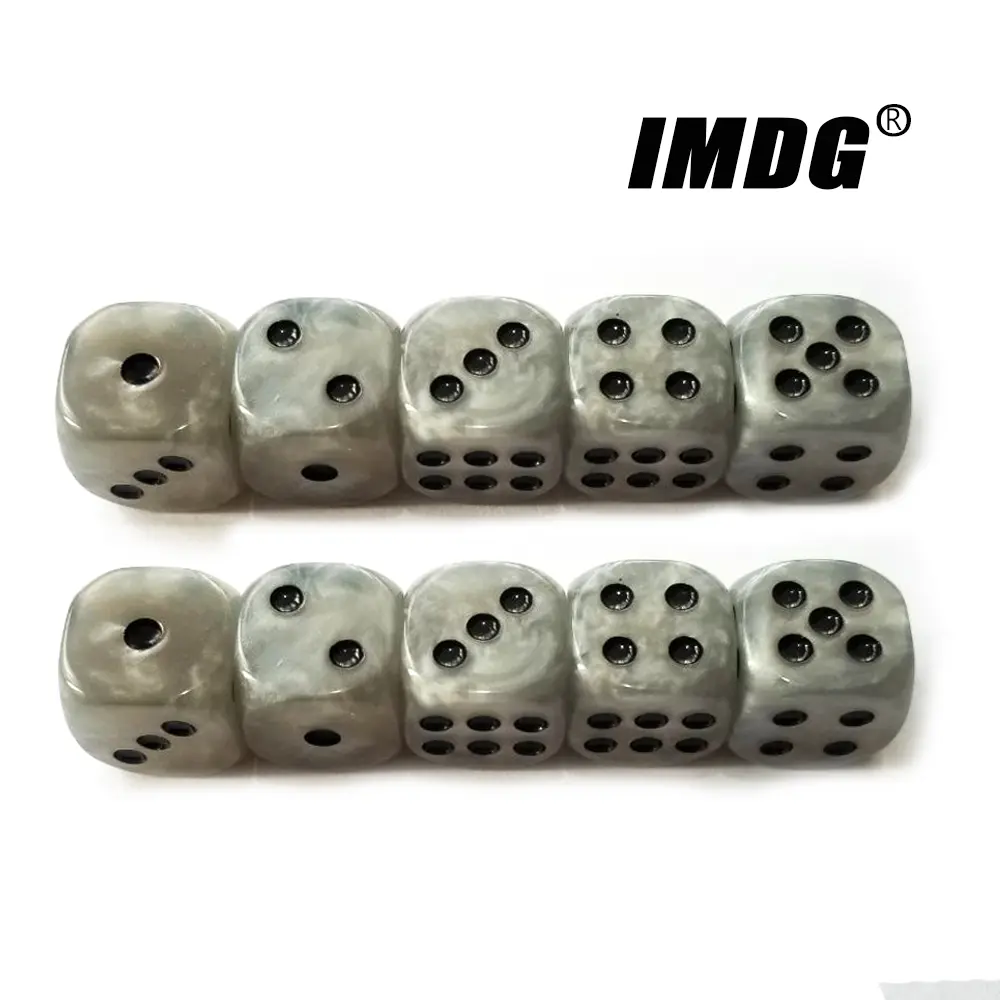 10pcs/pack 16mm Acrylic Dice D6 Dot Cube Rounded Corner Entertainment Party Cubes Mahjong Accessories Dice