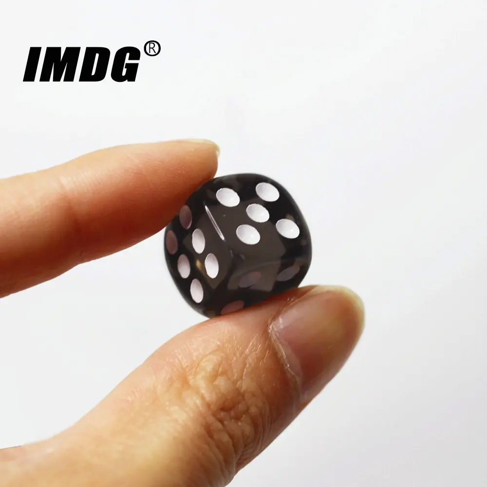 10pcs/Pack Transparent Black White Acrylic Dice 16mm Dot Round Corner High Quality Boutique Game Cubes