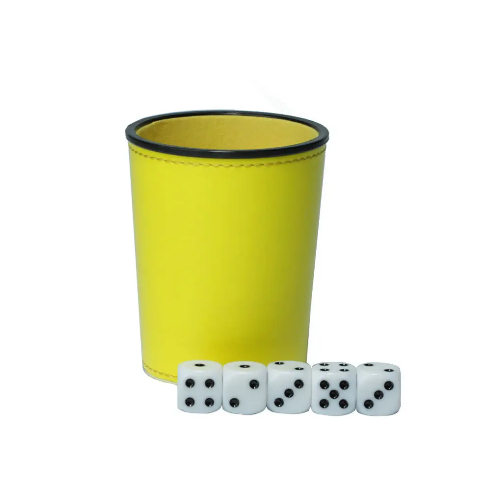 Wholesale 25pcs Dice Cups New Leather PU Trumpet Flannel Bar KTV Entertainment  Cup With Dices