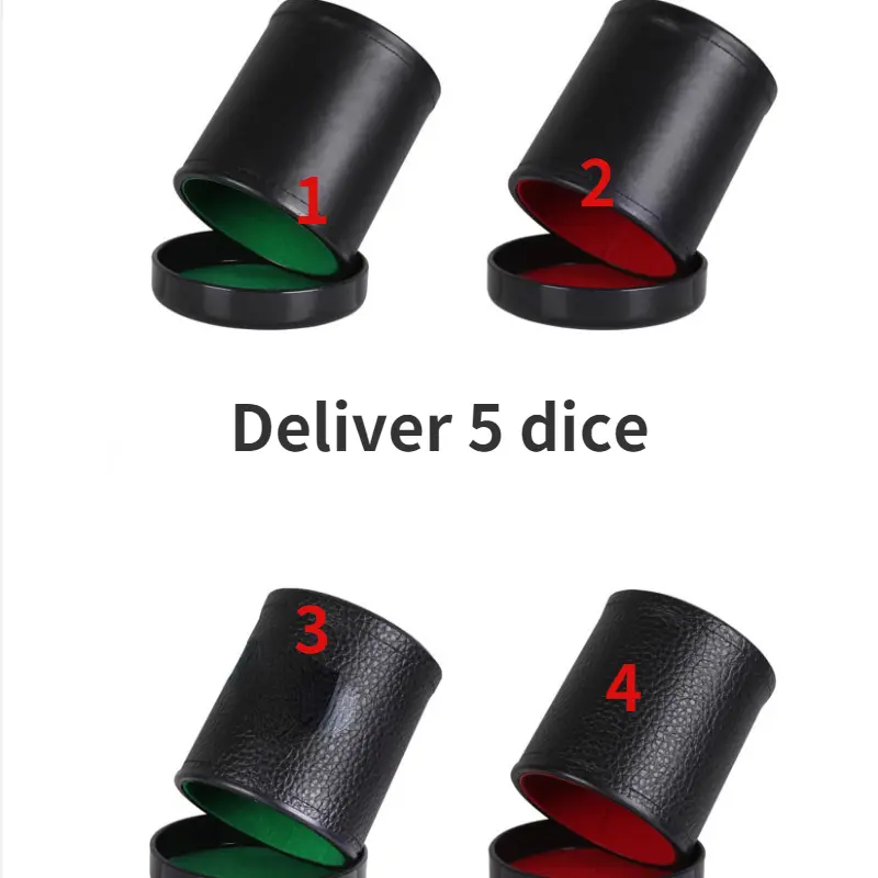 1Pcs Velvet Silencer Leather Sieve Cup Dice Set Bar Silent Sieve Cup with Base Dice Cup Dice