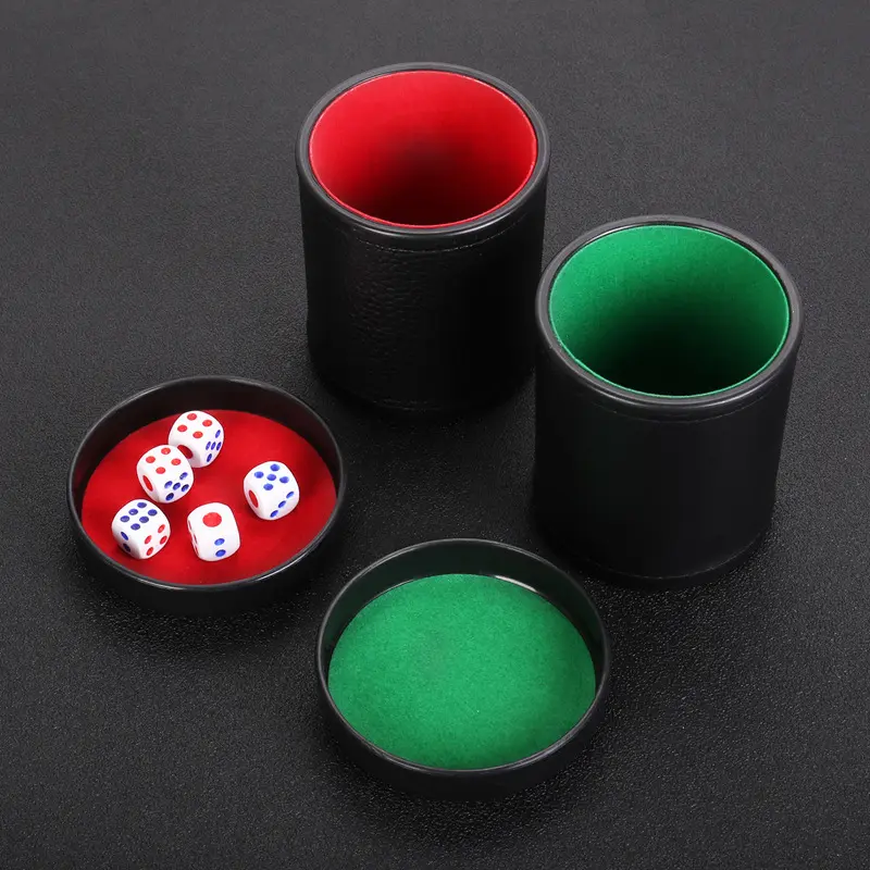 1Pcs Velvet Silencer Leather Sieve Cup Dice Set Bar Silent Sieve Cup with Base Dice Cup Dice
