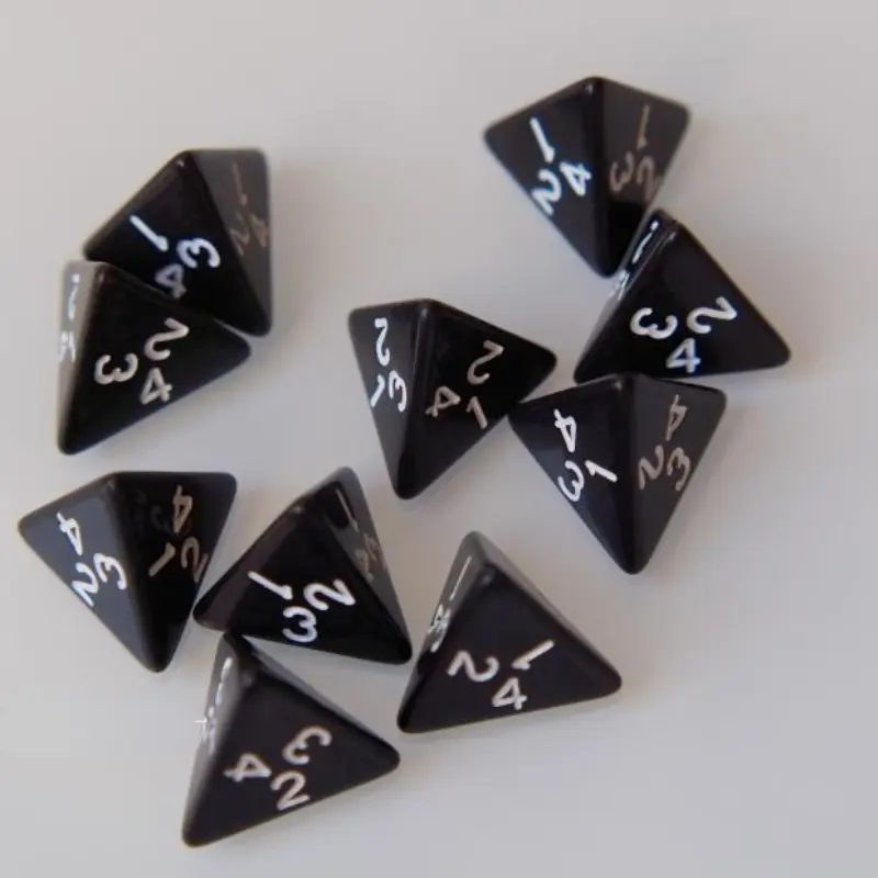 10Pcs/set 2021 Foreign Trade Hot Sale Black Dice Multi-faceted Numbers 4 6 8 10 12 20 Face Dice Dnd