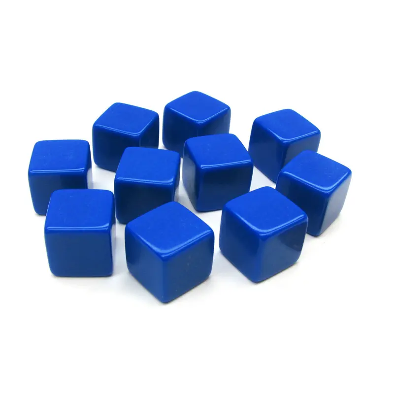 100pcs New Acrylic 16mm Multicolor Blank Dice #16 Teaching Props Game Accessories Mathematical Tools Square Corner