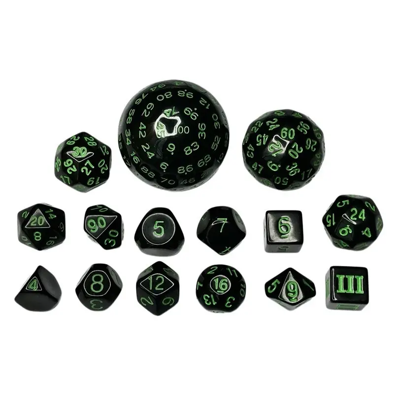 15Pcs/set Multi-sided Dice Digital Dice Running Group 4/6/8/10/12/16/20/24/30/60/100-sided Sieve Teaching Aids