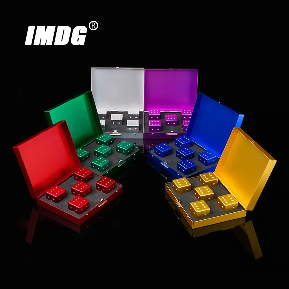 5pcs/pack Colorful Aluminum Alloy Metal Dice Square Box 16mm Square Corner High Quality Boutique Game Dice
