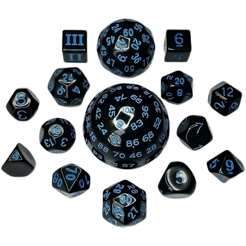 15Pcs/set Multi-sided Dice Digital Dice Running Group 4/6/8/10/12/16/20/24/30/60/100-sided Sieve Teaching Aids