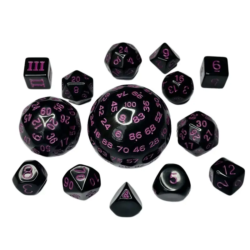 15Pcs/set Multi-sided Dice Digital Dice Running Group 4/6/8/10/12/16/20/24/30/60/100-sided Sieve Teaching Aids