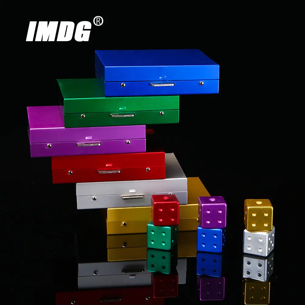 5pcs/pack Colorful Aluminum Alloy Metal Dice Square Box 16mm Square Corner High Quality Boutique Game Dice