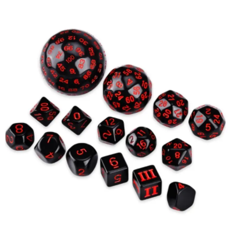 15Pcs/set Multi-sided Dice Digital Dice Running Group 4/6/8/10/12/16/20/24/30/60/100-sided Sieve Teaching Aids