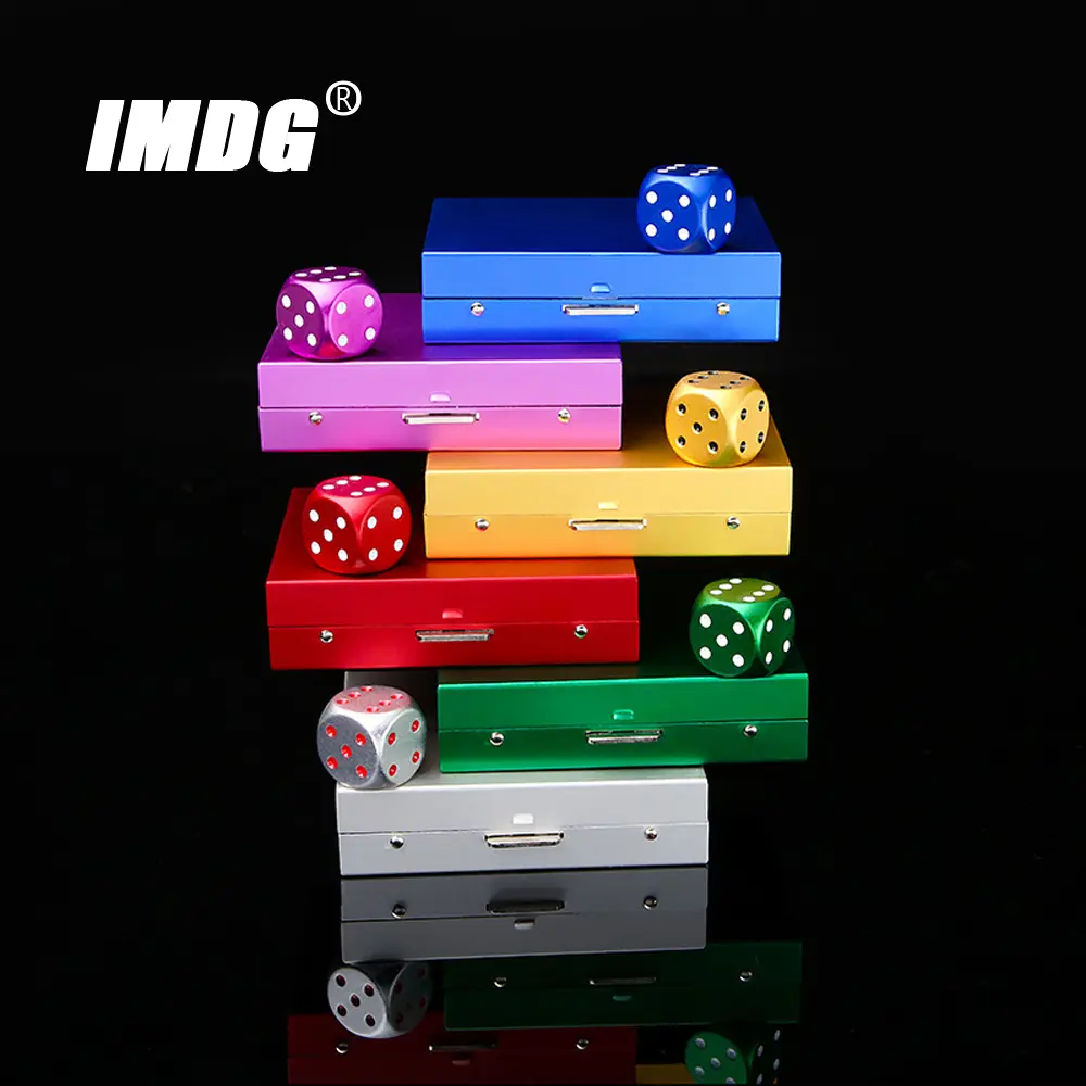5pcs/pack Colorful Aluminum Alloy Metal Dice Square Box 16mm Round Corner High Quality Boutique Game Dice