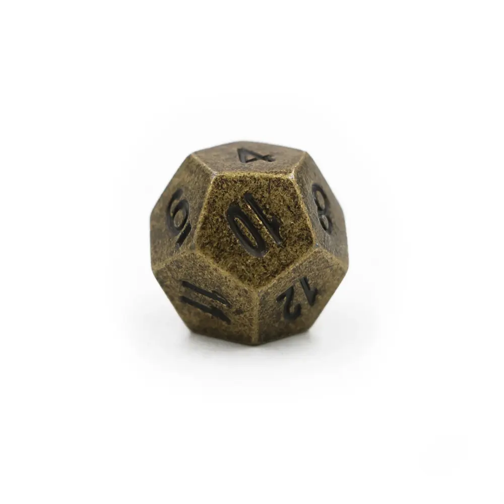 1pcs D12 Polyhedron RPG Dice 12-sides Accessories Metal Dice DND Different Color Digital Game Dice