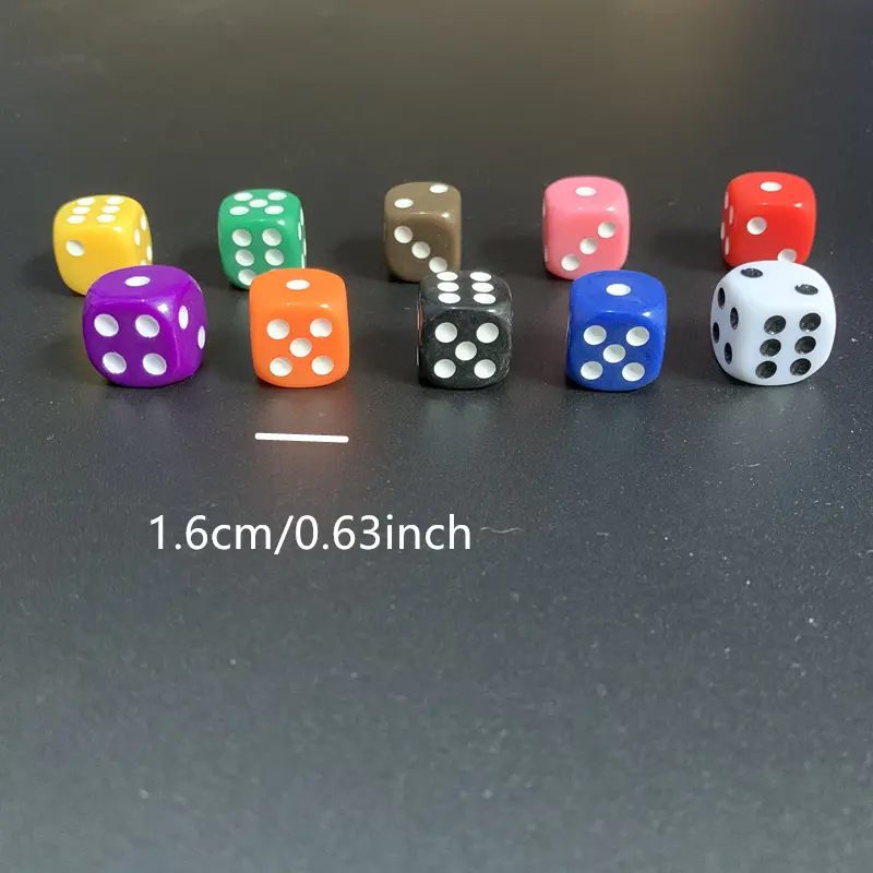 100 pcs 16mm/0.63inch10 colored acrylic with counting dice perfect for board games party entertainment bars