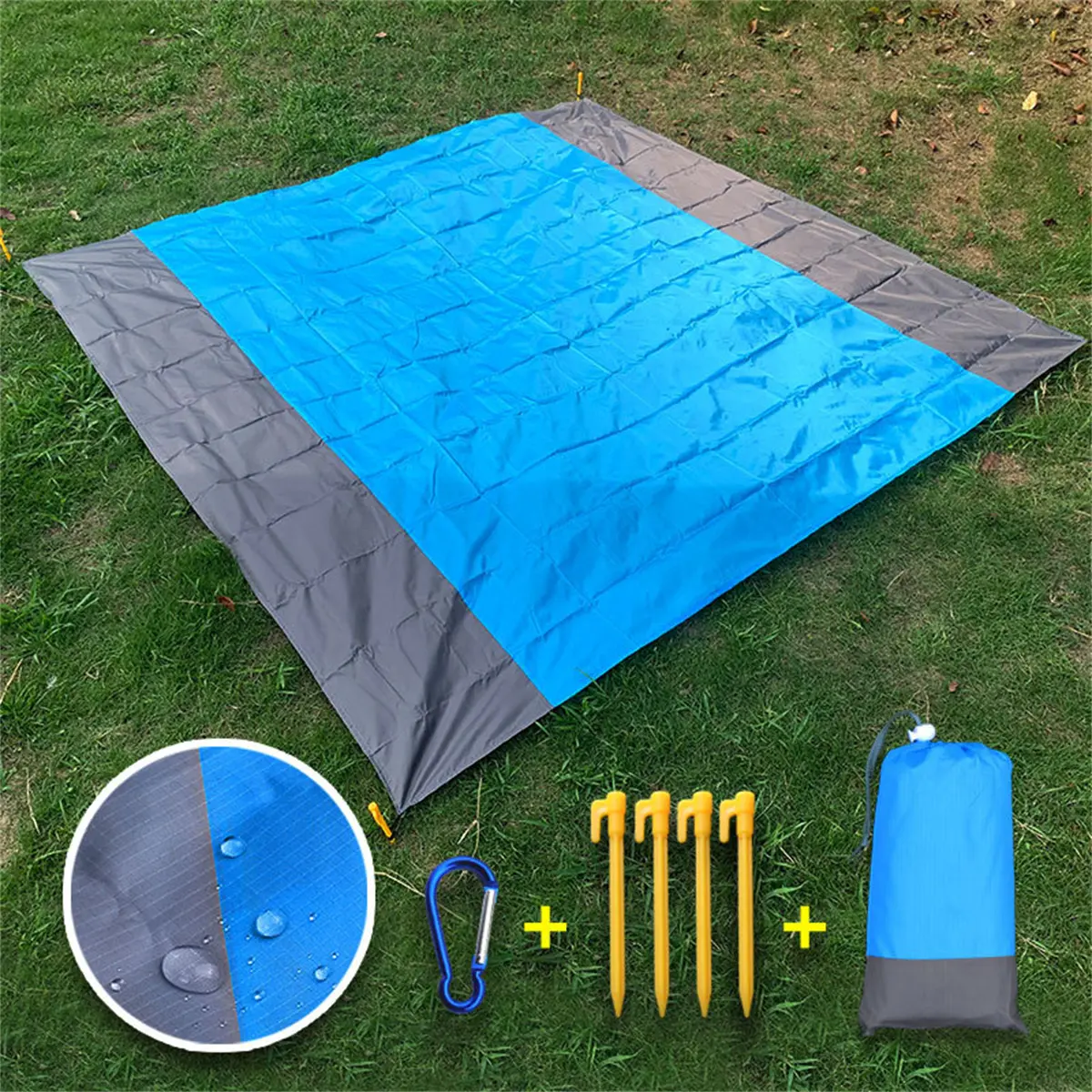 Portable Beach Mat Outdoor Camping Waterproof Beach Mat Foldable Dual-use Raincoat Picnic Picnic Blanket Hiking Temporary Pad