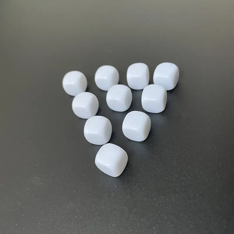 50 pcs 10/12/14/16/18/20/22/25MM smooth white dice acrylic rounded dice used to write blank hexahedrons with a big head pen