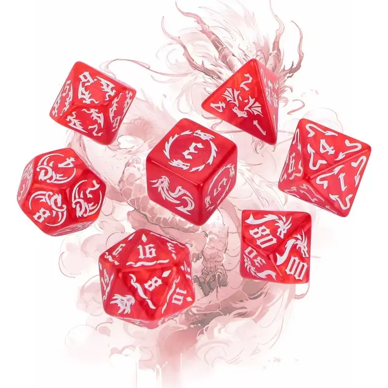 New 7 pcs/set of sculpted dice New acrylic set D4 D6 D8 D10 D12 D20 multi-sided dice for board games High quality