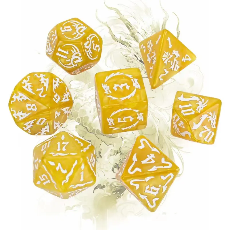 New 7 pcs/set of sculpted dice New acrylic set D4 D6 D8 D10 D12 D20 multi-sided dice for board games High quality